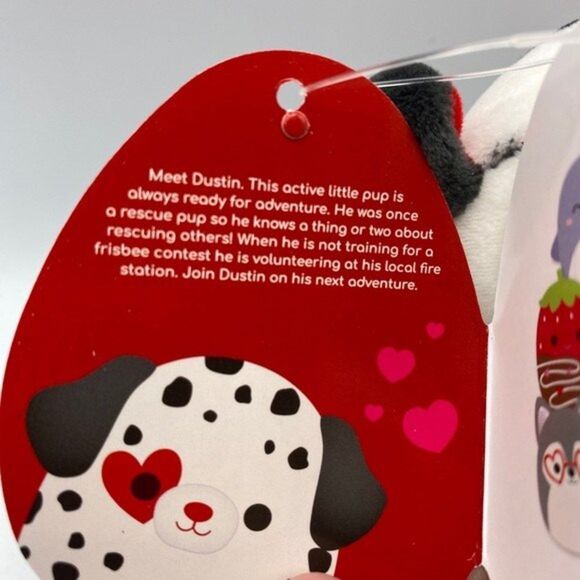 SQUISHMALLOW  Valentines the Dustin Dalmatian Clip On 3.5”  NEW - Picture 3 of 8